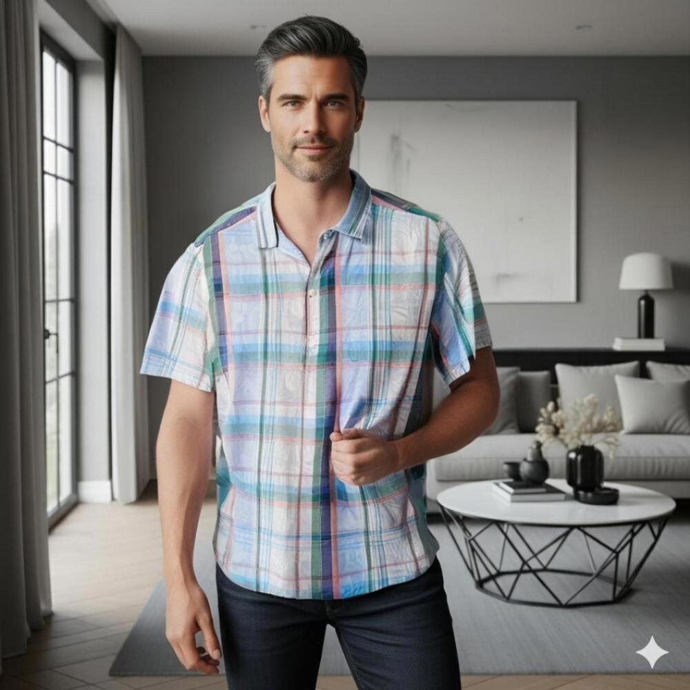 Tommy Bahama Men's Multicolor Plaid Shirt (SH-01)